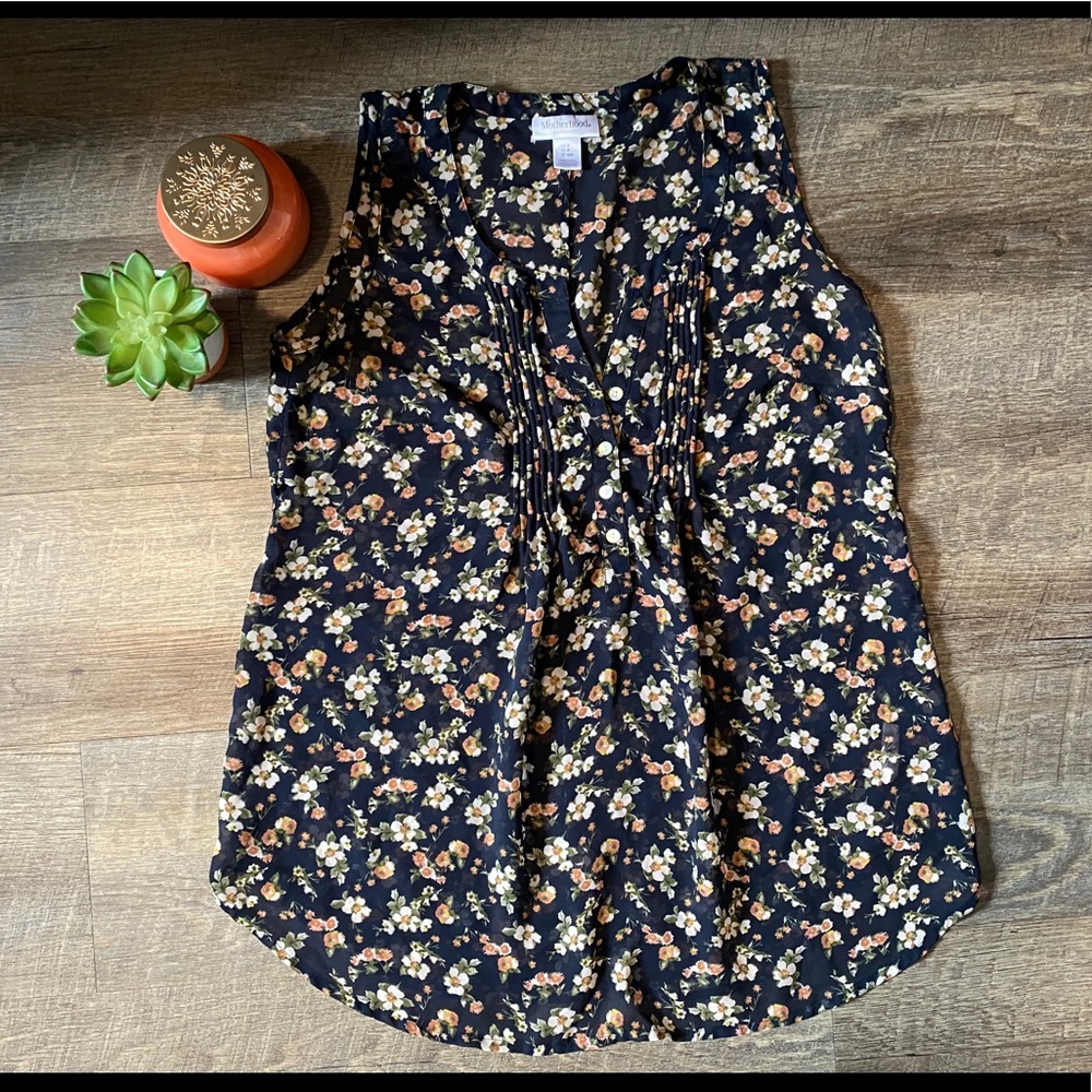 Motherhood Maternity Sheer Floral Tank